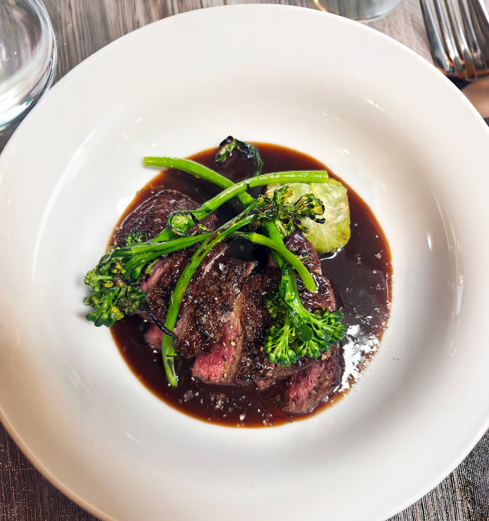 Perfectly cooked steak dish with vegetables